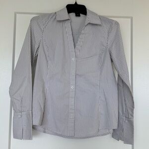 Ann Taylor Classic Pinstripe Blouse